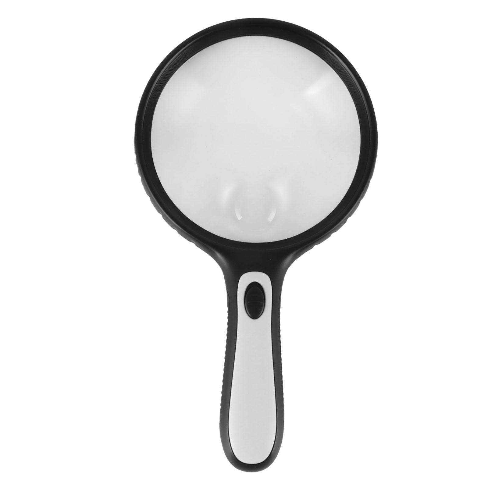 Magnifying Glass Professional Large Viewing Area Evenly Lit Handheld Magnifying Glass with 4 LED
Magnifying Glass Professional Large Viewing Area Evenly Lit Handheld Magnifying Glass with 4 LED