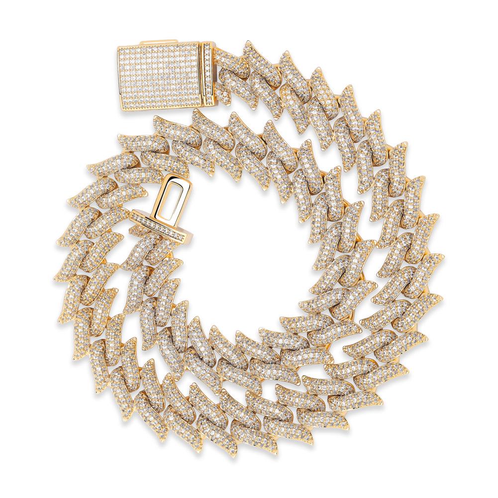 16MM Full Diamond Spiked Cuban Necklace with Copper Inlaid Zircon, Trendy Men s & Women s Hip Hop Bracelet Jewelry 7 inches
16MM Full Diamond Spiked Cuban Necklace with Copper Inlaid Zircon, Trendy Men s & Women s Hip Hop Bracelet Jewelry 7 inches
