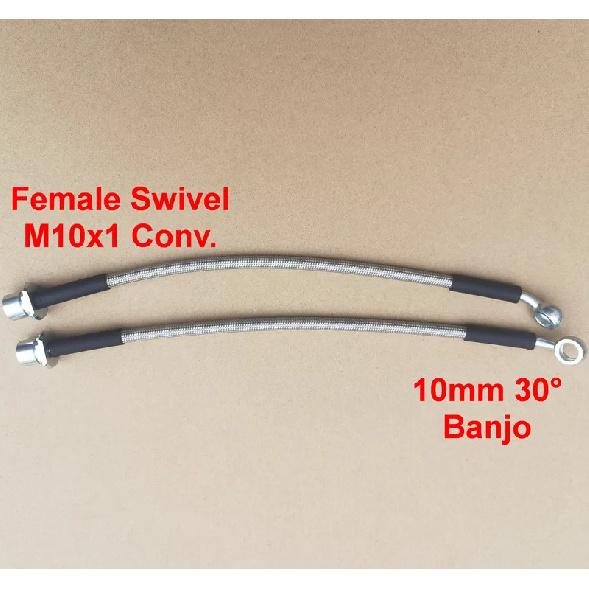 1 Pair 30 Degree 10mm Banjo and Female M10x1 Conv Swivel Stainless Braided Brake Hose Line Tube For Racing Cars ATV UTV Overall L 300MM
1 Pair 30 Degree 10mm Banjo and Female M10x1 Conv Swivel Stainless Braided Brake Hose Line Tube For Racing Cars ATV UTV Overall L 300MM