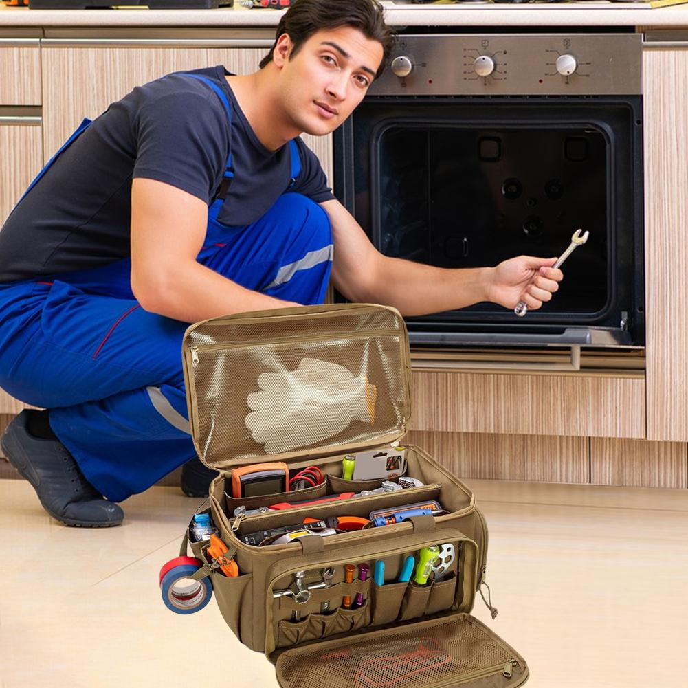 14 Inch Heavy Duty Tool Bag with 5 Pockets Tool Organization Bag for Mechanic Electrician Carpenter Builder Plumber China Mainland
14 Inch Heavy Duty Tool Bag with 5 Pockets Tool Organization Bag for Mechanic Electrician Carpenter Builder Plumber China Mainland