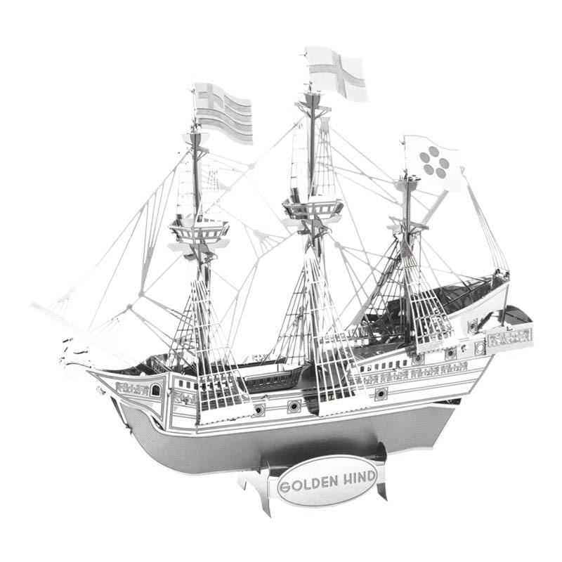 Золотая лань Пиратский корабль Сделай сам 3D Металлический пазл - Модель игрушка из нержавеющей стали
Золотая лань Пиратский корабль Сделай сам 3D Металлический пазл - Модель игрушка из нержавеющей стали