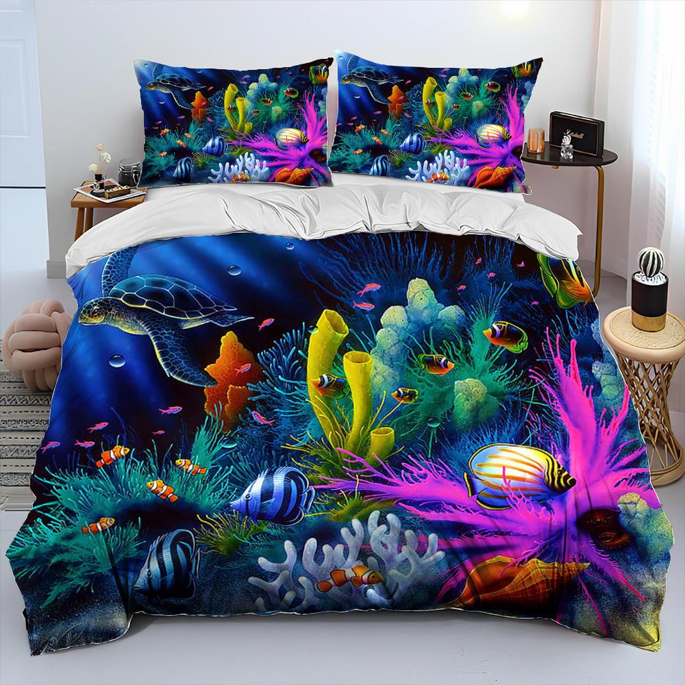 Three-Piece 3D Digital Printing Underwater World Sea Turtle Dolphin Animal Quilt Cover Bedding 200 * 230
Three-Piece 3D Digital Printing Underwater World Sea Turtle Dolphin Animal Quilt Cover Bedding 200 * 230
