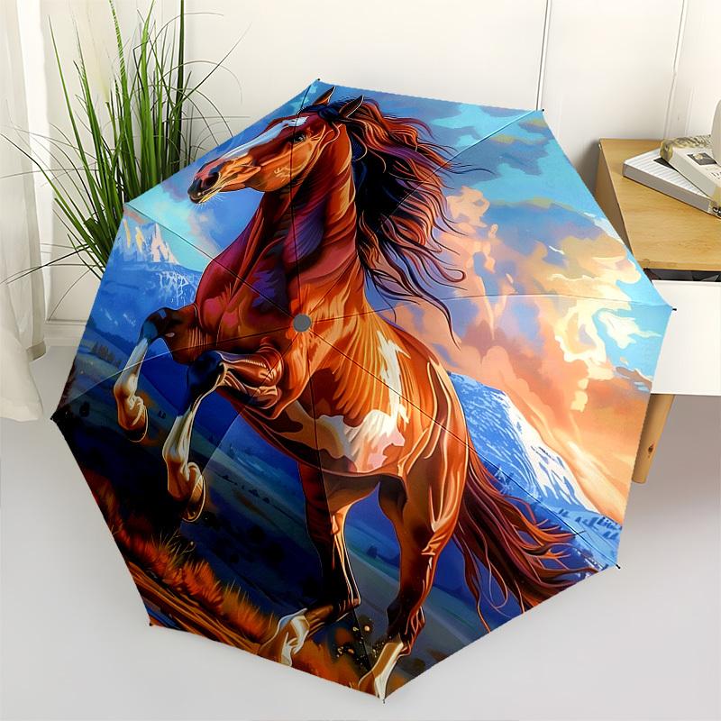 Horse,Landscape Automatic Folding umbrella Compact 8 rib Design,Unique Style,Suitable for Everyday Outdoor Use,Perfect Gift for Friend
Horse,Landscape Automatic Folding umbrella Compact 8 rib Design,Unique Style,Suitable for Everyday Outdoor Use,Perfect Gift for Friend