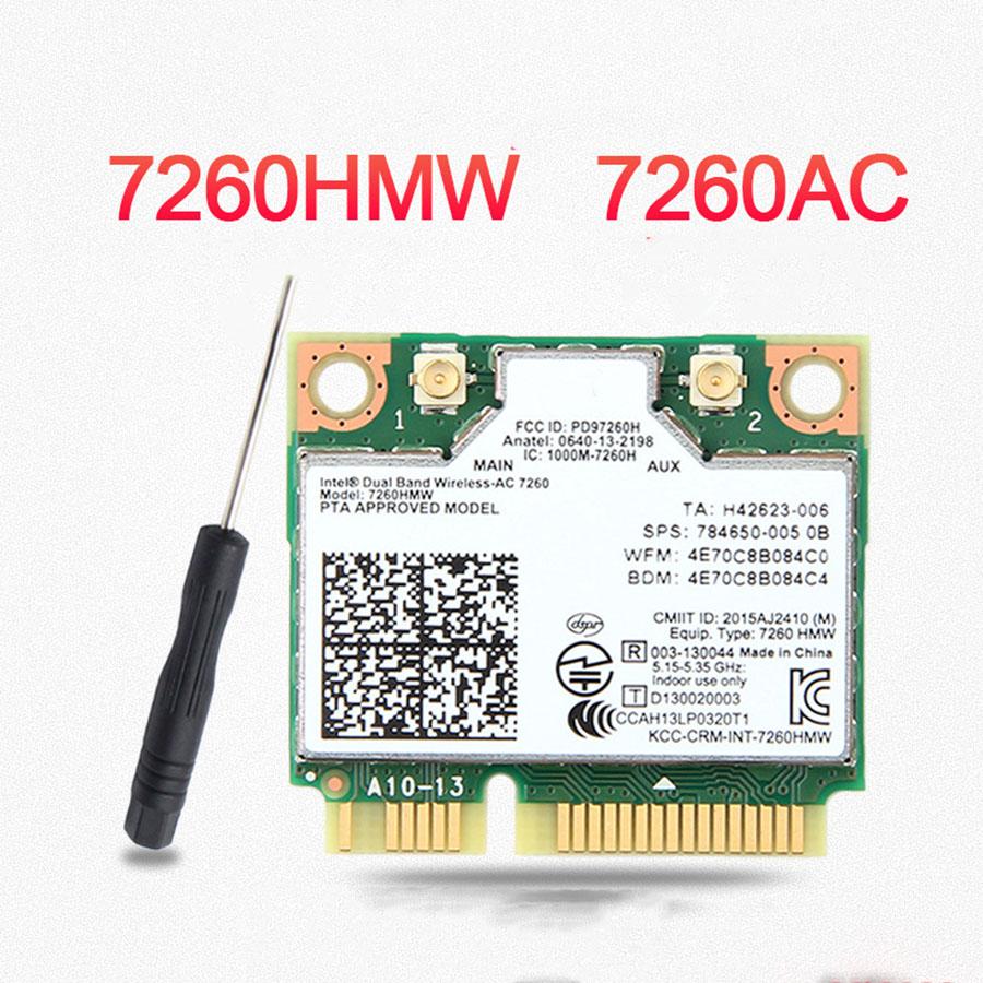 Dual Band 7260HMW 7260AC Wireless Mini PCI-E Wi-Fi Network Card, Bluetooth 4.0, Up to 867Mbps (5Ghz) + 300Mbps (2.4Ghz)
Dual Band 7260HMW 7260AC Wireless Mini PCI-E Wi-Fi Network Card, Bluetooth 4.0, Up to 867Mbps (5Ghz) + 300Mbps (2.4Ghz)