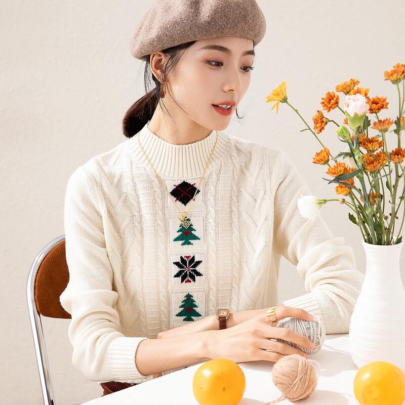 TUHUANG Women s Thick Pure Wool Jacquard Semi-High Neck Sweater XL
TUHUANG Women s Thick Pure Wool Jacquard Semi-High Neck Sweater XL