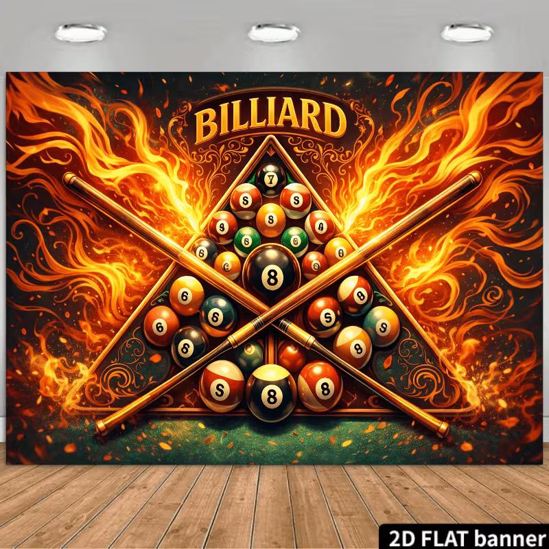 2D Vintage Fire Billiard Backdrop, Pool Ball Photography Background Cloth for Bar & Party 47.2x31.5inch/120*80cm
2D Vintage Fire Billiard Backdrop, Pool Ball Photography Background Cloth for Bar & Party 47.2x31.5inch/120*80cm
