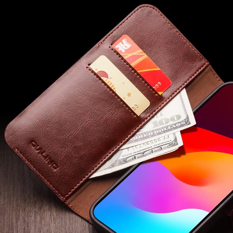 QIALINO Anti-Drop Phone Case for iPhone 15 Pro Genuine Cow Leather+TPU Magnetic Closure Phone Cover Dark Brown
QIALINO Anti-Drop Phone Case for iPhone 15 Pro Genuine Cow Leather+TPU Magnetic Closure Phone Cover Dark Brown