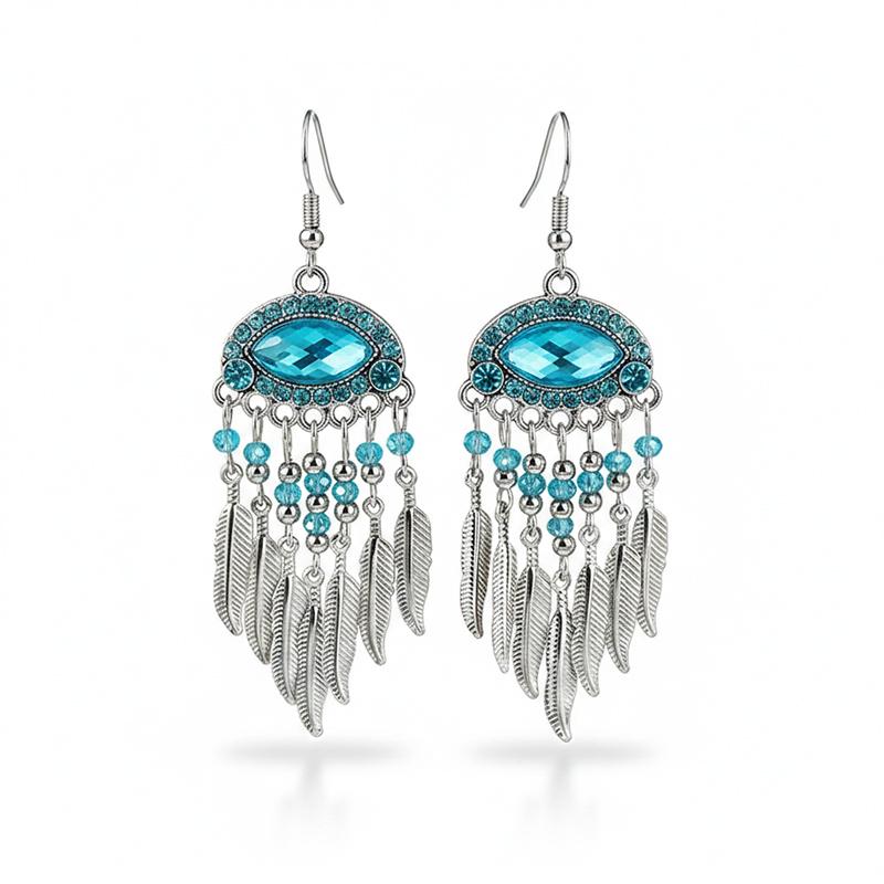 Ethnic Unique Crystal Rhinestone Eyes Earrings for Women Retro Creative Metal Leaf Tassel Earrings Vacation Jewelry синий
Ethnic Unique Crystal Rhinestone Eyes Earrings for Women Retro Creative Metal Leaf Tassel Earrings Vacation Jewelry синий