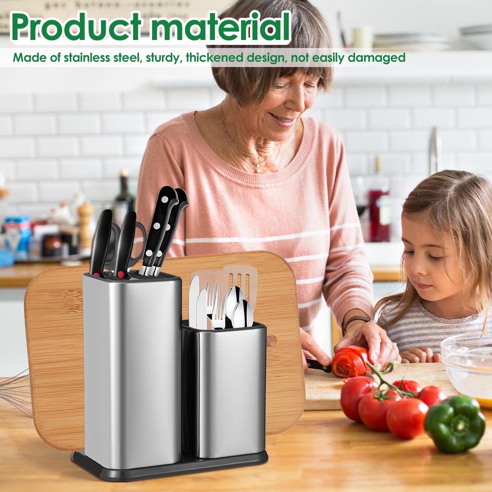 2 in 1 Utensil Knife Holder Chopstick Spoon Storage Box Stainless Steel Bottom Drain Kitchen Countertop Tableware Organizer Rack
2 in 1 Utensil Knife Holder Chopstick Spoon Storage Box Stainless Steel Bottom Drain Kitchen Countertop Tableware Organizer Rack
