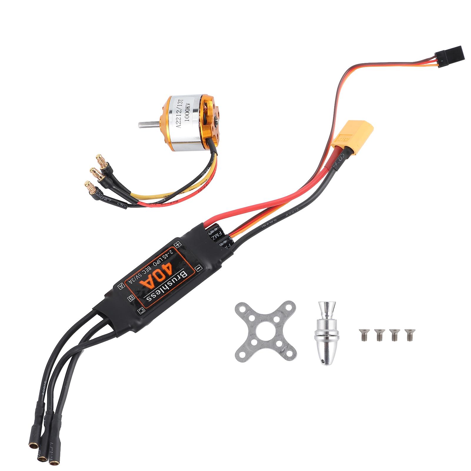 2212 1000KV Motor 40A Brushless ESC Set Accessories for RC Drone Helicopter FPV Model
2212 1000KV Motor 40A Brushless ESC Set Accessories for RC Drone Helicopter FPV Model