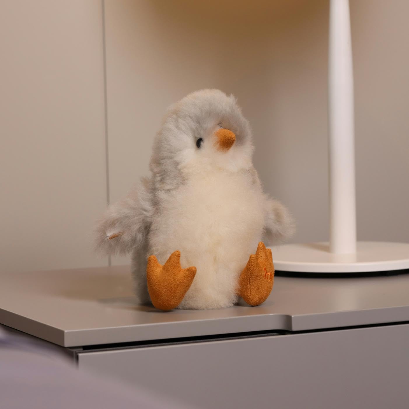 Плюшевая игрушка INJOI, Натуральная шерсть альпаки, Редкая, Пушистая, Ручной работы, Милая, Идеальный подарок на годовщины и особые случаи (Пингвин, 22 см, Серый,