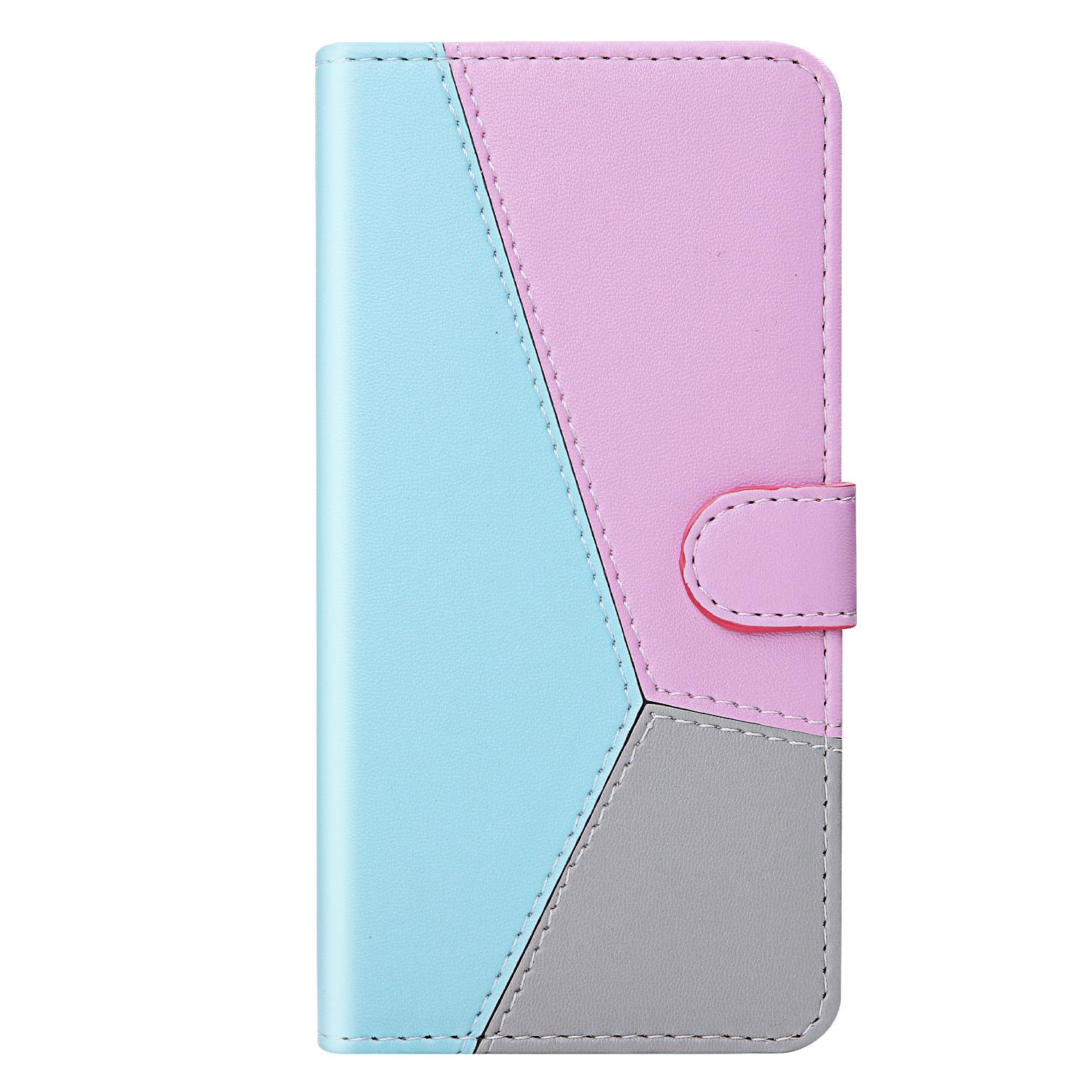 For iPhone 7 4.7 inch/8 4.7 inch/SE (2022)/SE (2020) Three-color Splicing Leather Cover Wallet Stand Phone Protective Shell Case Blue/Purple/Grey
For iPhone 7 4.7 inch/8 4.7 inch/SE (2022)/SE (2020) Three-color Splicing Leather Cover Wallet Stand Phone Protective Shell Case Blue/Purple/Grey