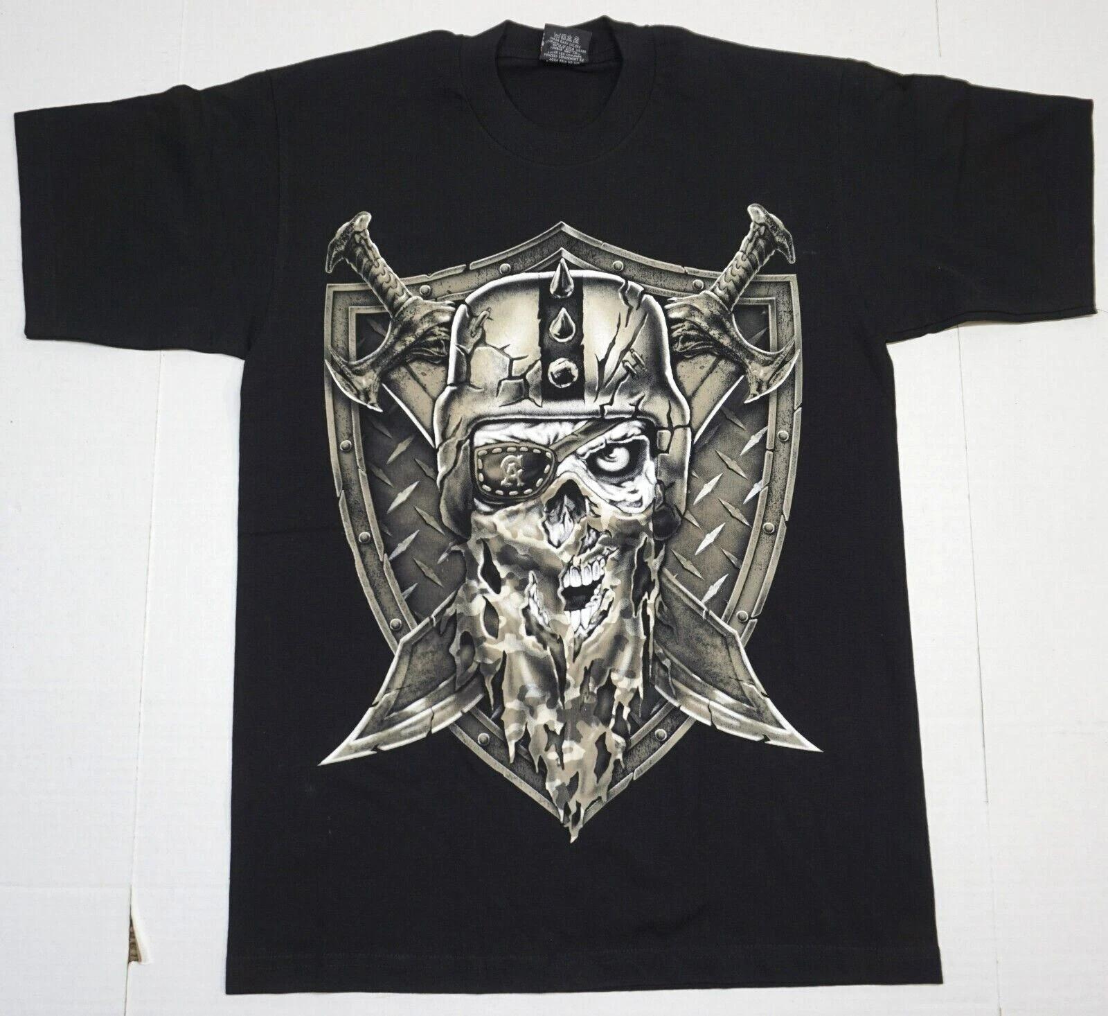RAIDER T-shirt Raiders Cali Rider Tee Men s MEDIUM 100% Cotton New 2XL
RAIDER T-shirt Raiders Cali Rider Tee Men s MEDIUM 100% Cotton New 2XL