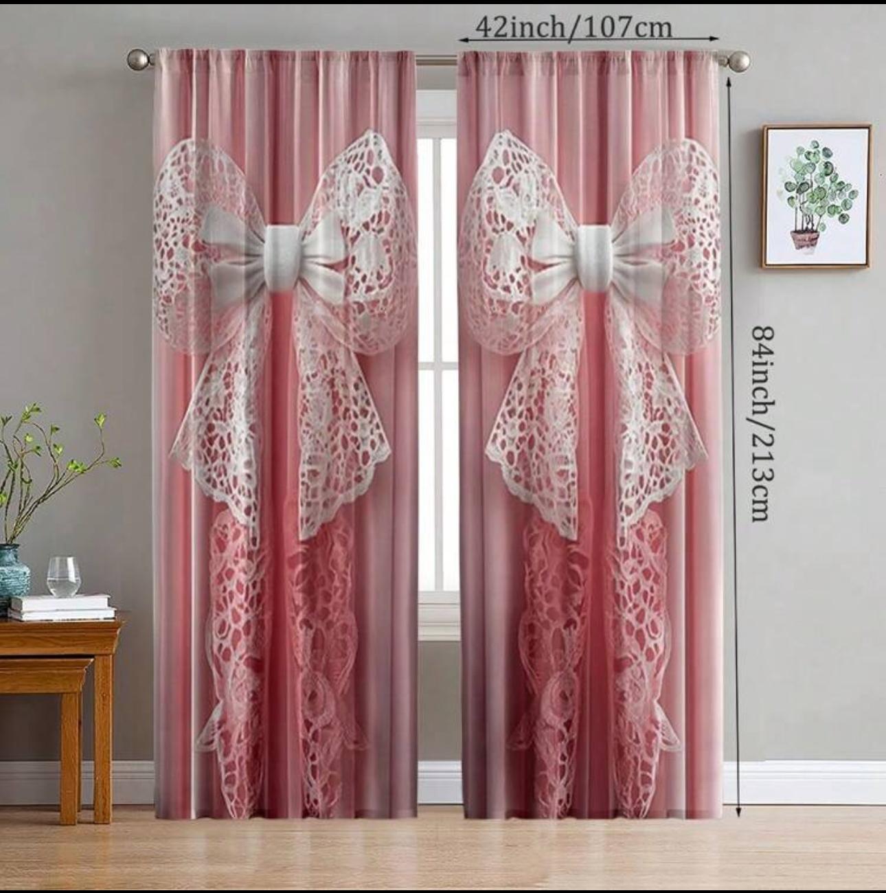 Pink Bow Patterned Printed Curtains Bedroom Living Room Home Decoration Curtain For Great Made Of Polyester W100*H70(CM)-Grommet top&1PCS
Pink Bow Patterned Printed Curtains Bedroom Living Room Home Decoration Curtain For Great Made Of Polyester W100*H70(CM)-Grommet top&1PCS
