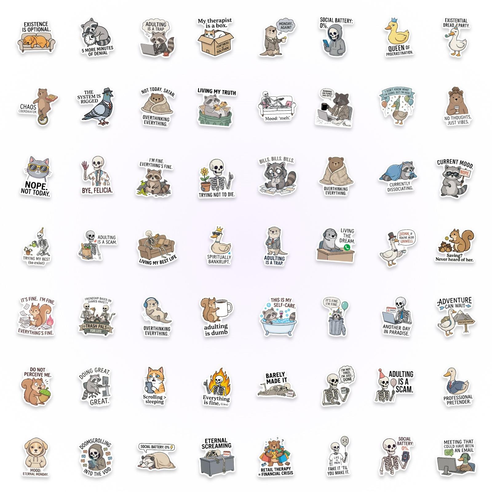 50 Fun Adult Funny Animals English Stickers Decorative Guitar Laptop Luggage Mobile Phone
50 Fun Adult Funny Animals English Stickers Decorative Guitar Laptop Luggage Mobile Phone