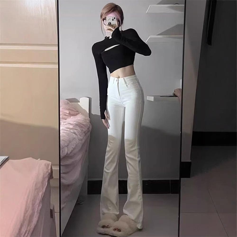 White High-Waisted Elastic Micro-Flare Jeans: Slimming, Floor-Sweeping, Perfect for Spring & Autumn Small
White High-Waisted Elastic Micro-Flare Jeans: Slimming, Floor-Sweeping, Perfect for Spring & Autumn Small