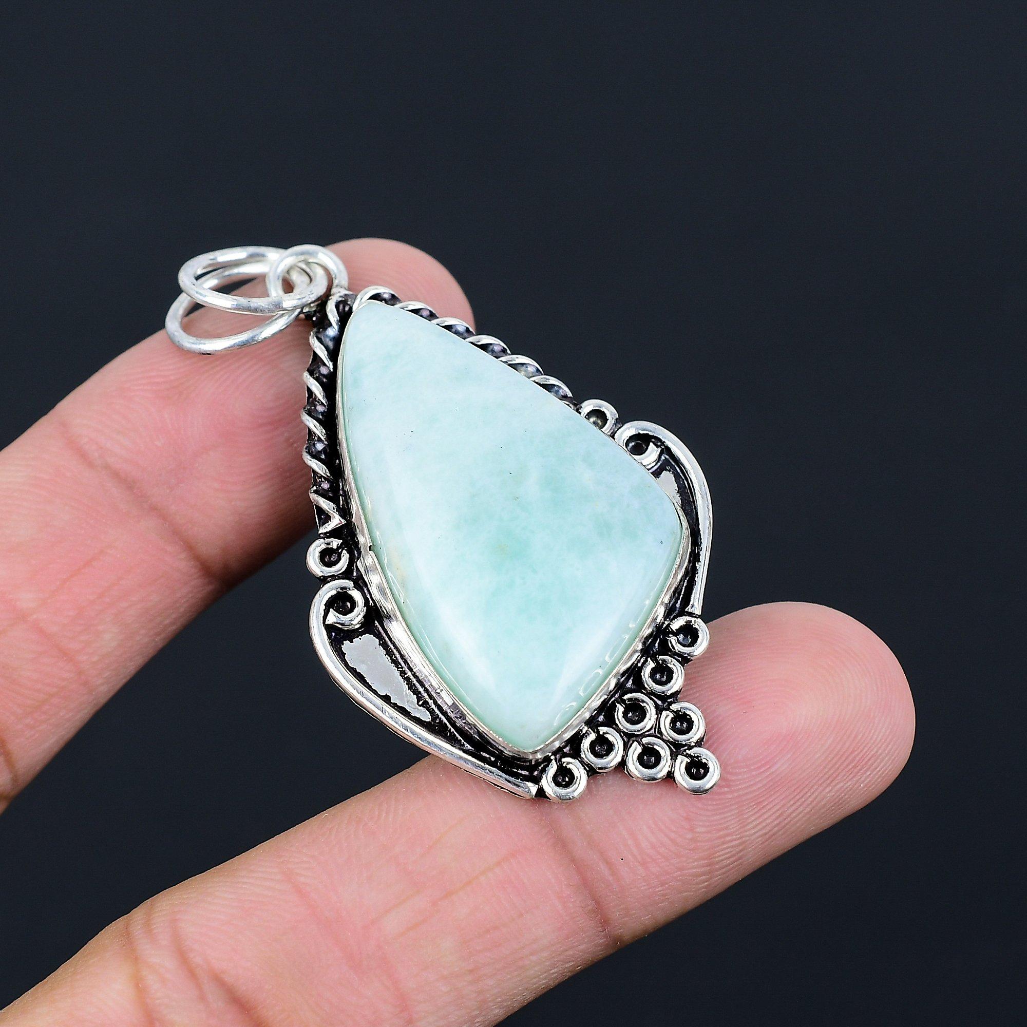 925 Sterling Silver Amazonite Gemstone Engagement Anniversary Pendant Jewelry
925 Sterling Silver Amazonite Gemstone Engagement Anniversary Pendant Jewelry