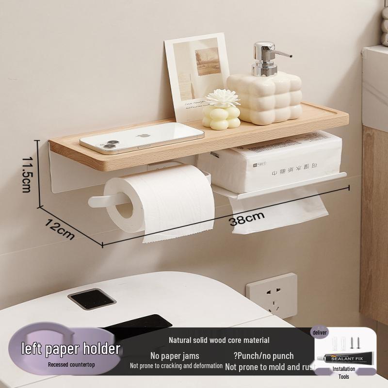 Handon Walnut & Beech Wood Toilet Paper Holder with Gold Finish
Handon Walnut & Beech Wood Toilet Paper Holder with Gold Finish