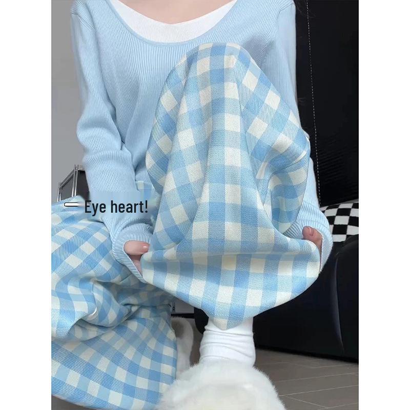 Women s Dopamine Blue Plaid Loose High Waist Pants - Spring/Autumn 2025 Collection, Petite & Wide Straight Leg Style. XS (60-79 jin)
Women s Dopamine Blue Plaid Loose High Waist Pants - Spring/Autumn 2025 Collection, Petite & Wide Straight Leg Style. XS (60-79 jin)