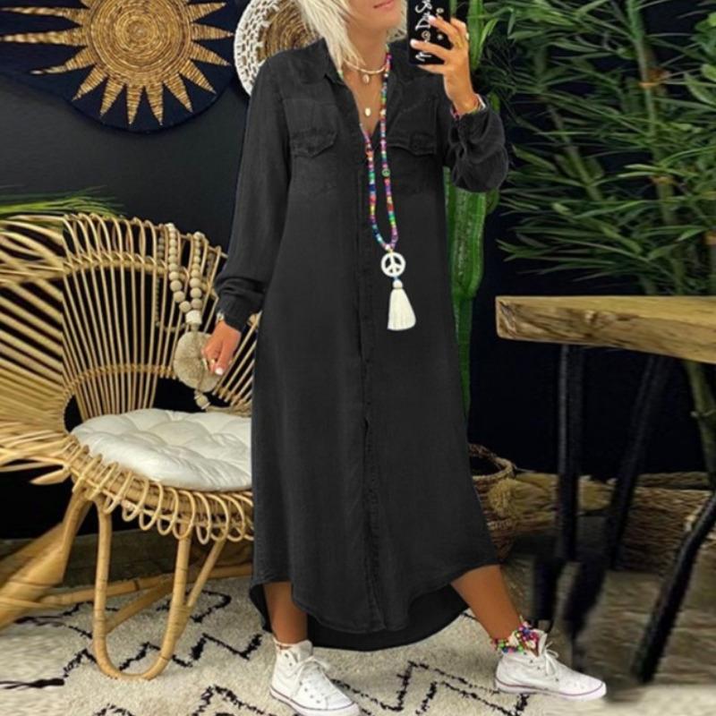 Повседневное джинсовое платье-рубашка, новое модное женское свободное платье с лацканами, большие размеры, женские синие платья с длинным рукавом, винтажное однобортное платье 751 5XL серый/чёрный
Повседневное джинсовое платье-рубашка, новое модное женское свободное платье с лацканами, большие размеры, женские синие платья с длинным рукавом, винтажное однобортное платье 751 5XL серый/чёрный