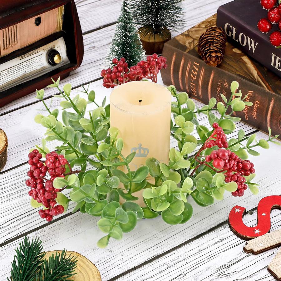 Eucalyptus Christmas Wreath Candlestick Ring Berry Candle Decoration Table Wine Bottle Arrangement Ornaments зелений
Eucalyptus Christmas Wreath Candlestick Ring Berry Candle Decoration Table Wine Bottle Arrangement Ornaments зелений
