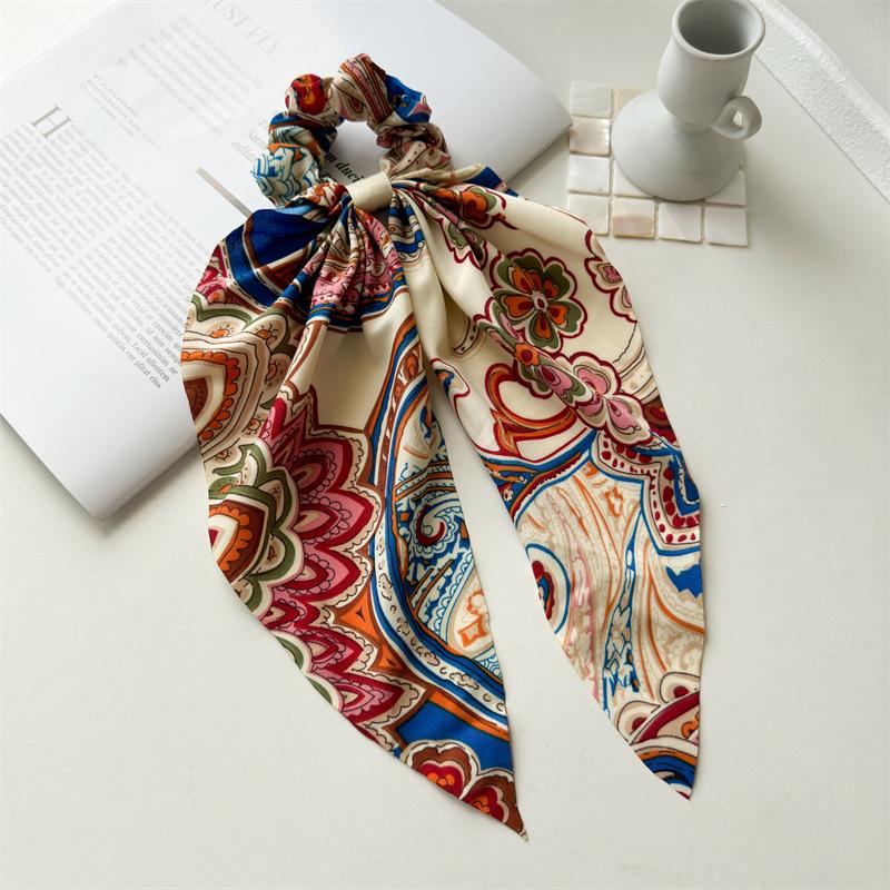 Ethnic Paisley Print Long Ribbon Hair Scrunchie Elastic Ponytail Holder Silk Feeling Fabric Band Boho Summer Accessory XXS синій
Ethnic Paisley Print Long Ribbon Hair Scrunchie Elastic Ponytail Holder Silk Feeling Fabric Band Boho Summer Accessory XXS синій