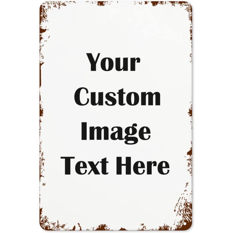 Custom Vintage Metal Sign Personalize with Your Image Text Or Logo Perfect for Home Office Bar Decor Gifts Durable 20x30cm(7.8x11.8inch)
Custom Vintage Metal Sign Personalize with Your Image Text Or Logo Perfect for Home Office Bar Decor Gifts Durable 20x30cm(7.8x11.8inch)