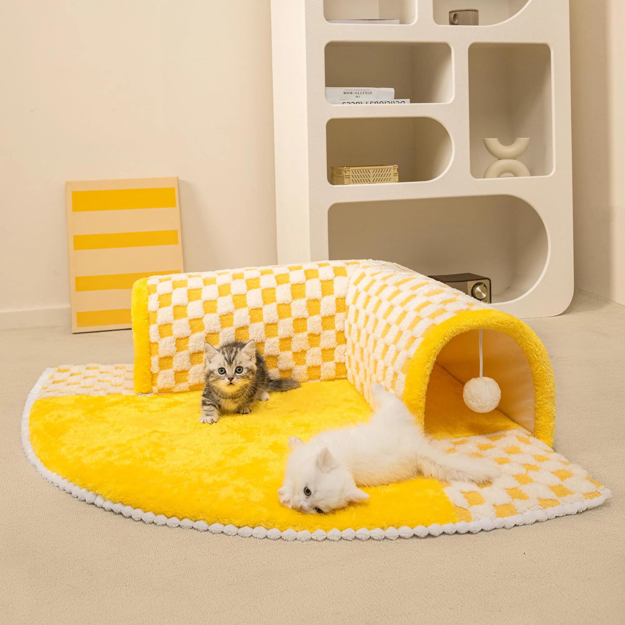 2in1 Cat Tunnel Bed, Pet Tube with Plush Ball Toys Plush Cat Litter Tunnel Cat House for 2 Cats Suitable for Kittens Kitten жёлтый
2in1 Cat Tunnel Bed, Pet Tube with Plush Ball Toys Plush Cat Litter Tunnel Cat House for 2 Cats Suitable for Kittens Kitten жёлтый
