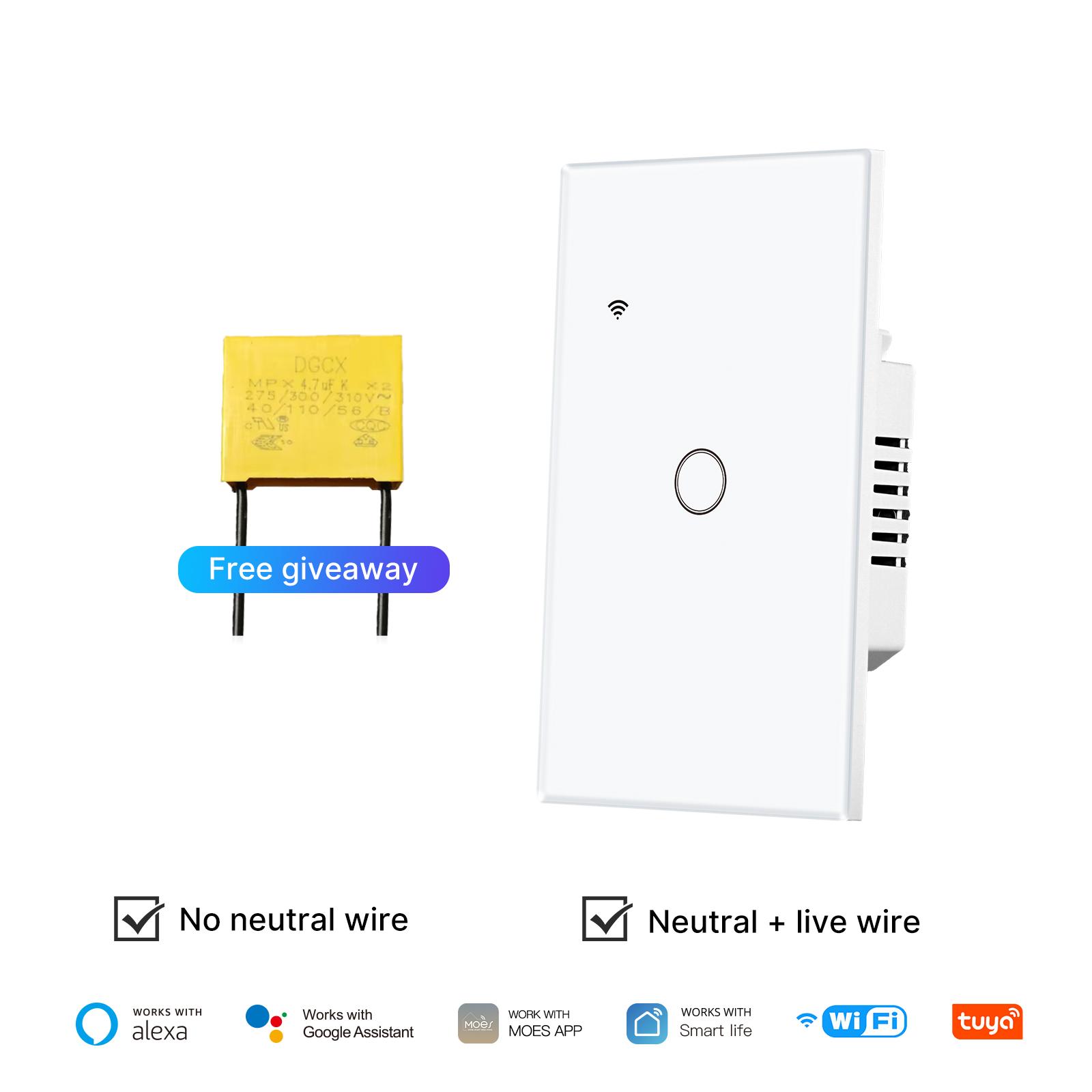 Tuya WiFi Smart Light Switch Glass Touch Control Fireproof No Neutral Wire Required Remote Control Work With Alexa Google Home
Tuya WiFi Smart Light Switch Glass Touch Control Fireproof No Neutral Wire Required Remote Control Work With Alexa Google Home