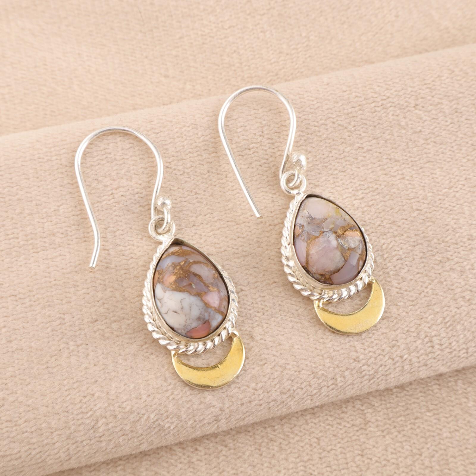 Розовый Опал Бирюза Драгоценный камень 925 Стерлинговое Серебро Изделия ручной работы Серьги 1,5 EE-162-40
Розовый Опал Бирюза Драгоценный камень 925 Стерлинговое Серебро Изделия ручной работы Серьги 1,5 EE-162-40