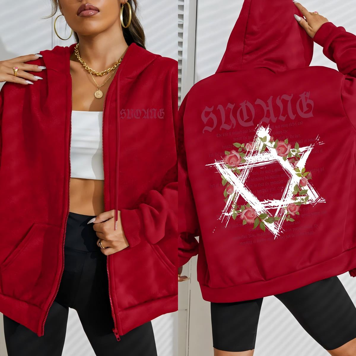 Flowers Wreath Art Letter Printed Women Zipper Hoodie Harajuku Fleece Hoody Autumn Clothings Vintage Loose Streetwear S
Flowers Wreath Art Letter Printed Women Zipper Hoodie Harajuku Fleece Hoody Autumn Clothings Vintage Loose Streetwear S