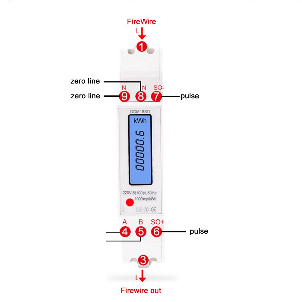 Watt Hour DDM18SD Single Phase Mounting LCD Display KWH Backlight Electric Measurement Screen Voltage High Precision Power Meter
Watt Hour DDM18SD Single Phase Mounting LCD Display KWH Backlight Electric Measurement Screen Voltage High Precision Power Meter