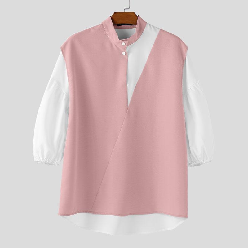 INCERUN Мужские летние топы рубашки оверсайз со стойкой, рукавами 3/4 буф, пэчворк, повседневные розовый
INCERUN Мужские летние топы рубашки оверсайз со стойкой, рукавами 3/4 буф, пэчворк, повседневные розовый