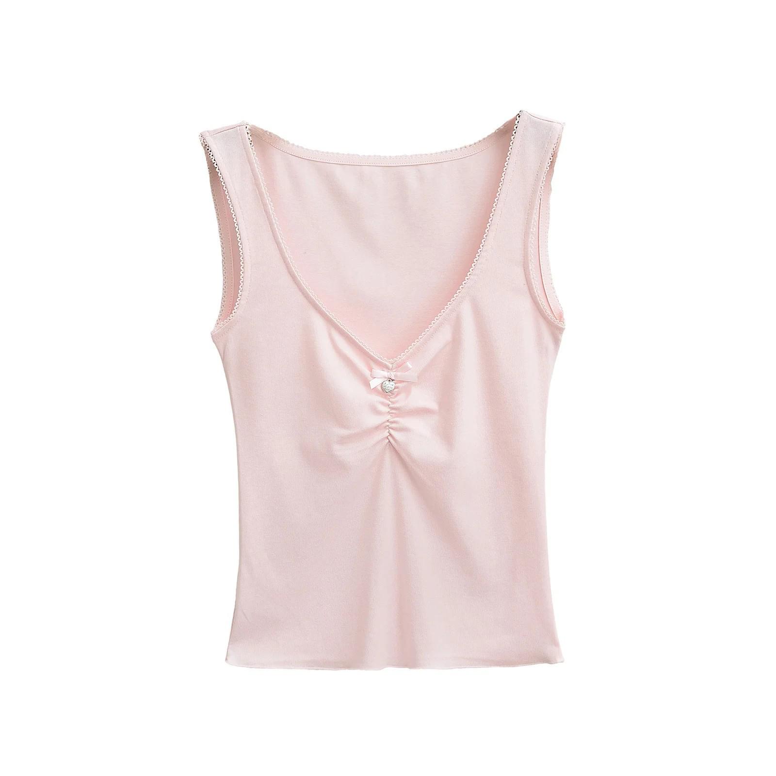 Женский танк с V-образным вырезом, цветными блоками, бантом и драпировкой - Стройнящий и Универсальный Medium розовый
Женский танк с V-образным вырезом, цветными блоками, бантом и драпировкой - Стройнящий и Универсальный Medium розовый