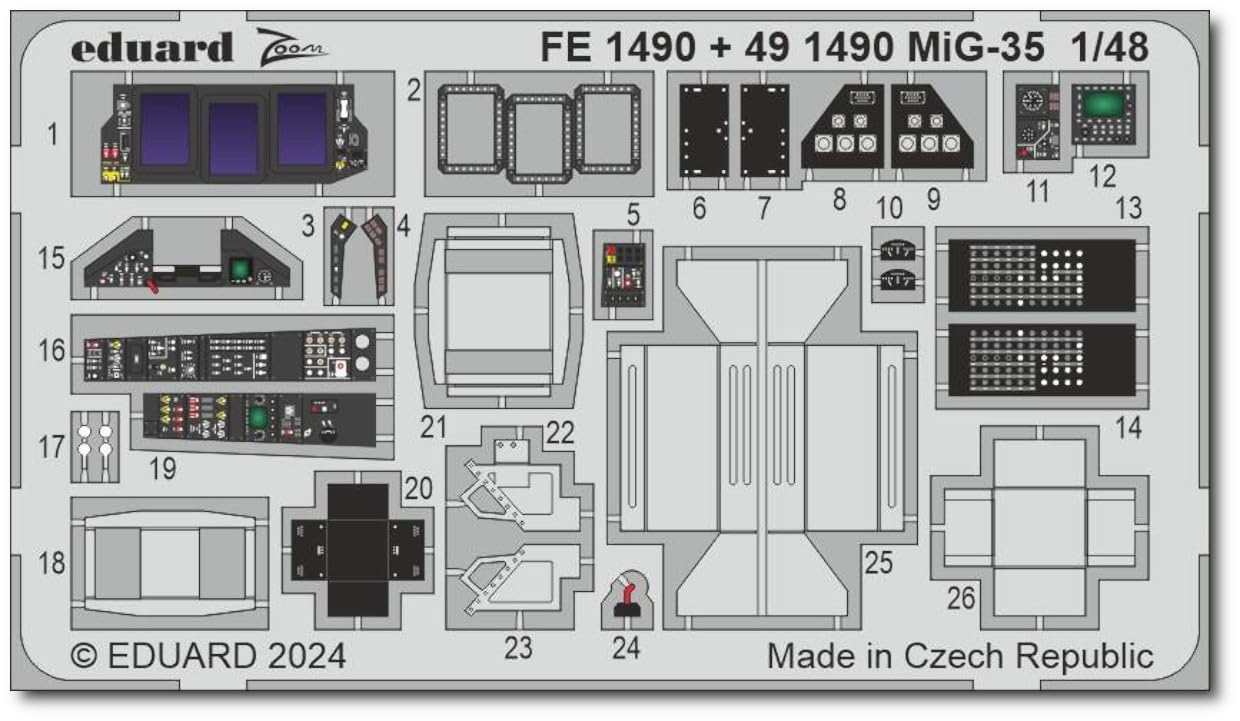 Eduard 1/48 Фототравленные детали Zoom для МиГ-35 (для Hobby Boss) Пластиковая сборная модель, EDUFE1490
Eduard 1/48 Фототравленные детали Zoom для МиГ-35 (для Hobby Boss) Пластиковая сборная модель, EDUFE1490