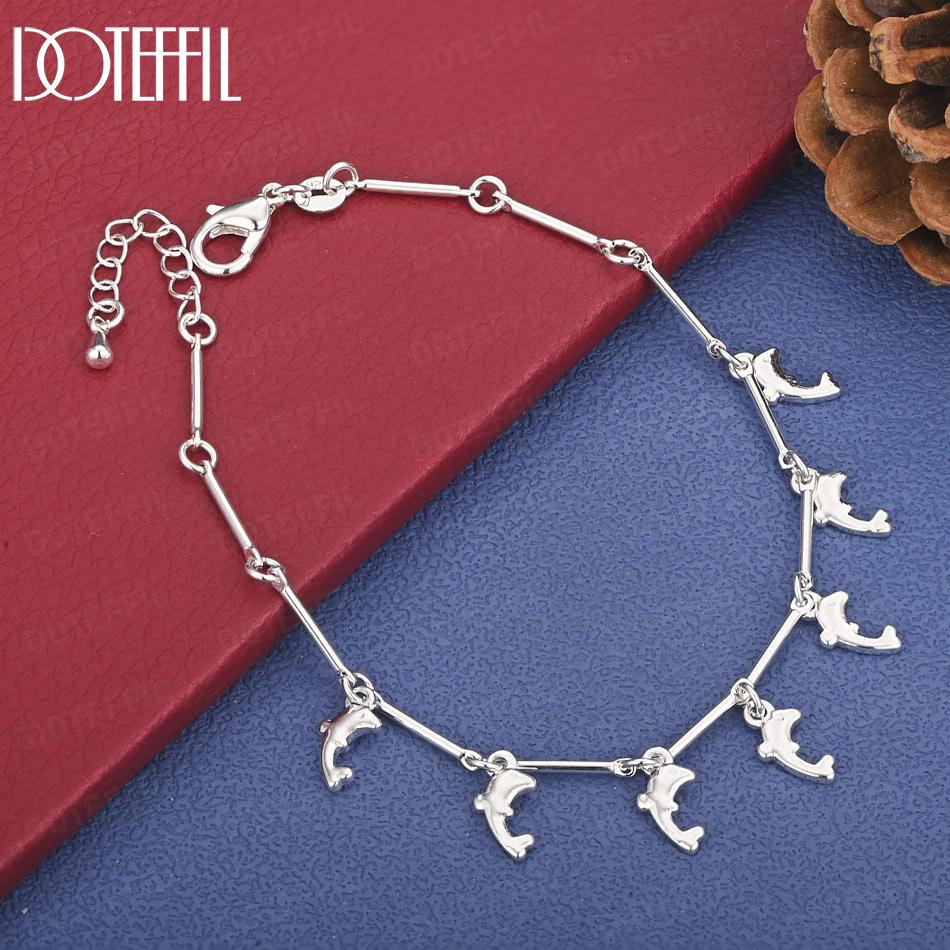 925 Sterling Silver Fashion Gift Bamboo Chain Dolphin Bracelet Wedding Jewelry 20cm
925 Sterling Silver Fashion Gift Bamboo Chain Dolphin Bracelet Wedding Jewelry 20cm