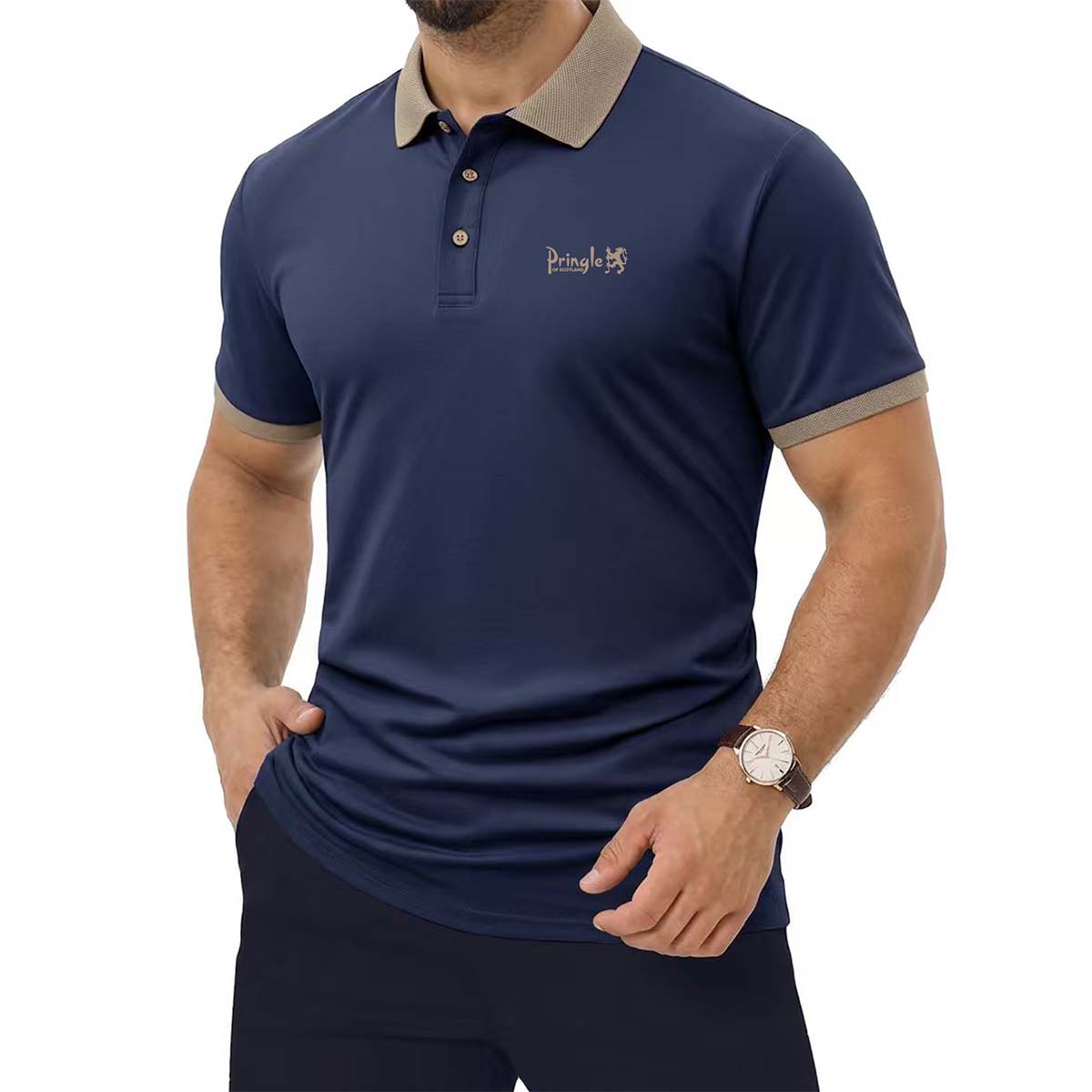 Men s Contrast Collar Short Sleeve Polo Pringle Lion Logo Print Breathable Casual Tops XL
Men s Contrast Collar Short Sleeve Polo Pringle Lion Logo Print Breathable Casual Tops XL