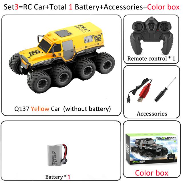 2.4G Amphibious Remote Control 8-wheel Drive Off-road Vehicle Waterproof Car Toy All Terrain RC Stunt Car Off Road 4WD Remote Control Vehicle Water жовтий
2.4G Amphibious Remote Control 8-wheel Drive Off-road Vehicle Waterproof Car Toy All Terrain RC Stunt Car Off Road 4WD Remote Control Vehicle Water жовтий