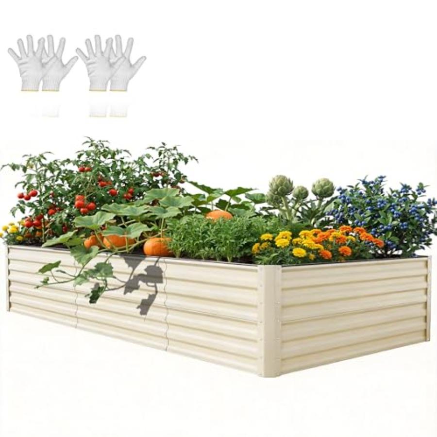 8x4x2ft Large Raised Garden Bed Kit Galvanized Metal Planter Box with Gloves Support Rod Safety Rubber Outdoor Above Ground Pla United States
8x4x2ft Large Raised Garden Bed Kit Galvanized Metal Planter Box with Gloves Support Rod Safety Rubber Outdoor Above Ground Pla United States