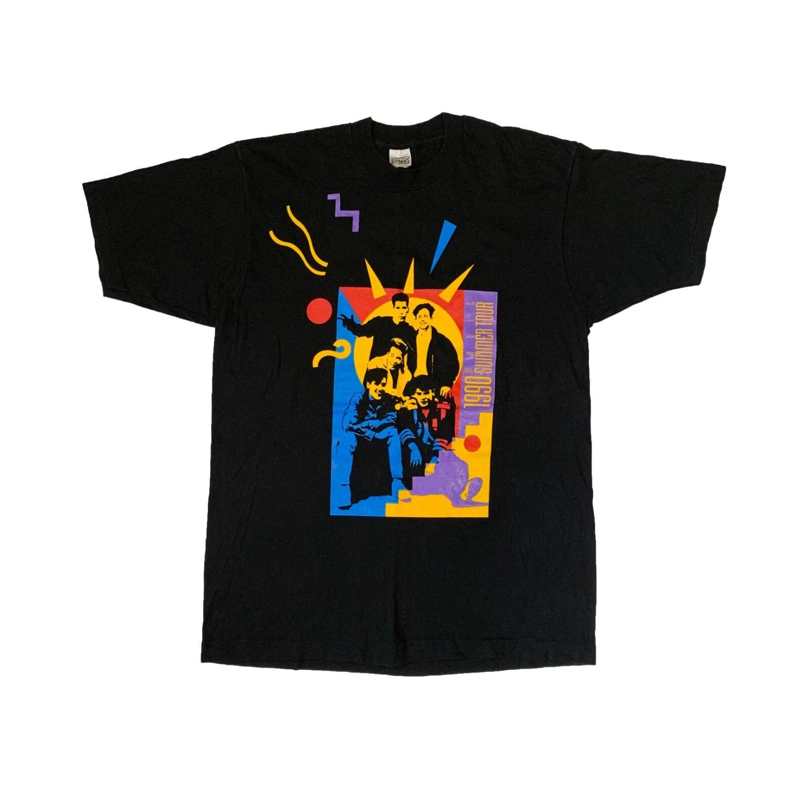 Vintage 1990 New Kids On The Block T-shirt Magic Summer Tour Black Tee L / XL M
Vintage 1990 New Kids On The Block T-shirt Magic Summer Tour Black Tee L / XL M