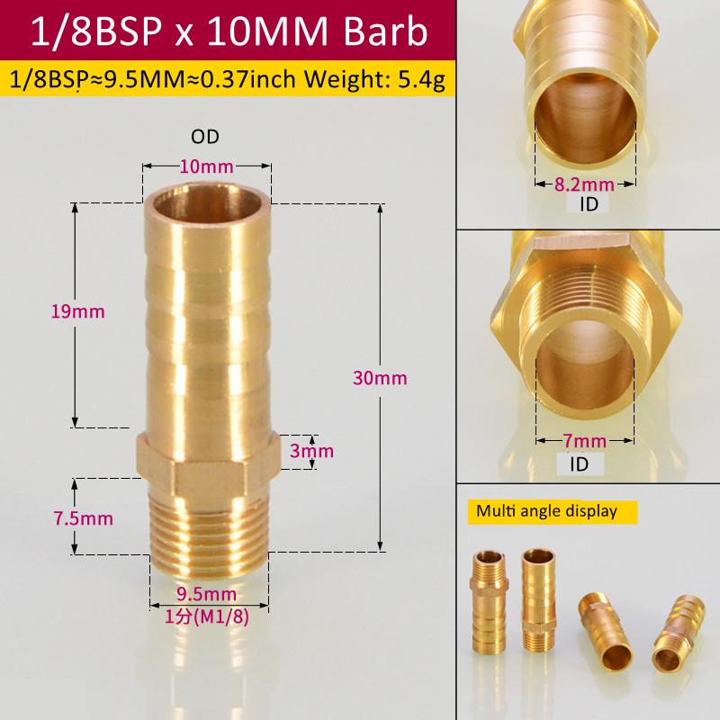 Brass Pipe Fitting 6/8/10/12/14/16mm Hose Barb Tail 1/8 3/8 1/4 BSP Male Connector Joint Copper Coupler Adapter 1PCS
Brass Pipe Fitting 6/8/10/12/14/16mm Hose Barb Tail 1/8 3/8 1/4 BSP Male Connector Joint Copper Coupler Adapter 1PCS