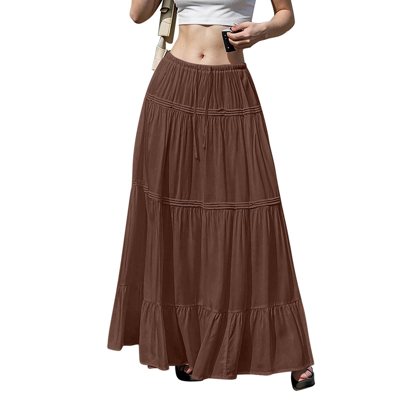 Женские струящиеся расклешенные юбки-макси с оборками и эластичным поясом, элегантные многослойные длинные юбки в стиле бохо S коричневый
Женские струящиеся расклешенные юбки-макси с оборками и эластичным поясом, элегантные многослойные длинные юбки в стиле бохо S коричневый