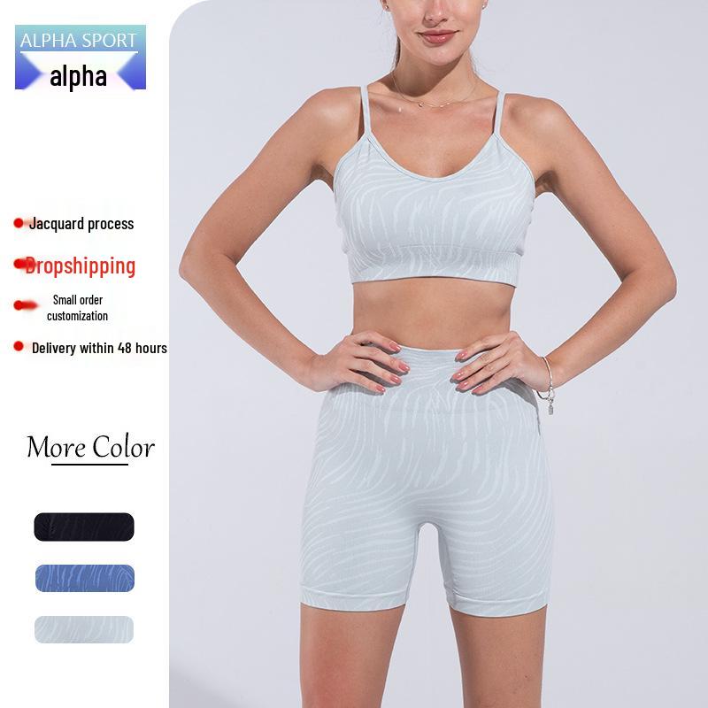 European & American Zebra Print Seamless Sports Bra & High Waist Yoga Shorts Set Small синій
European & American Zebra Print Seamless Sports Bra & High Waist Yoga Shorts Set Small синій
