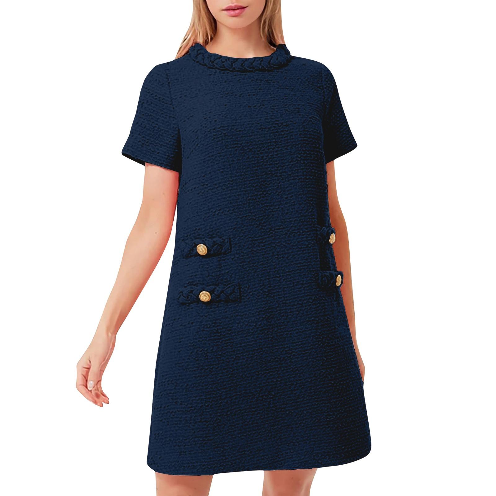 Womens Dress Elegant O-Neck Short Sleeve Button Bodycon Dress XL
Womens Dress Elegant O-Neck Short Sleeve Button Bodycon Dress XL