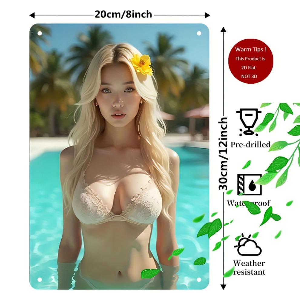 Large Retro Tropical Beach Wall Art 8x12 Inch Metal Pool Scene Hanging with Palm Leaves Teal Iron Decor 20x30cm
Large Retro Tropical Beach Wall Art 8x12 Inch Metal Pool Scene Hanging with Palm Leaves Teal Iron Decor 20x30cm