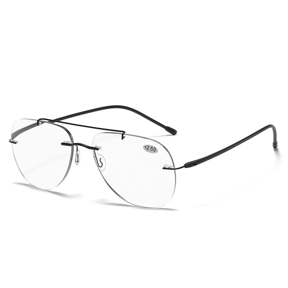Unisex Pilot-Style Frameless Photochromic Progressive Reading Glasses, Plastic & Alloy Frame, +0.75 to +4.00 +75 чорний
Unisex Pilot-Style Frameless Photochromic Progressive Reading Glasses, Plastic & Alloy Frame, +0.75 to +4.00 +75 чорний