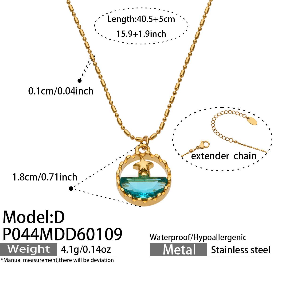 Stainless Steel Glass Stone Ocean Whale Pendant Necklace, 18K Real Gold Plated Luxury Vacation Clavicle Chain 7
Stainless Steel Glass Stone Ocean Whale Pendant Necklace, 18K Real Gold Plated Luxury Vacation Clavicle Chain 7
