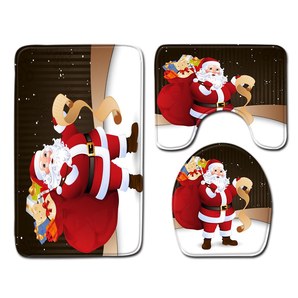 Рождественский туалетный коврик из трех частей, напольный коврик для ванной комнаты из трех частей, придверный коврик 45cmx75cm
Рождественский туалетный коврик из трех частей, напольный коврик для ванной комнаты из трех частей, придверный коврик 45cmx75cm