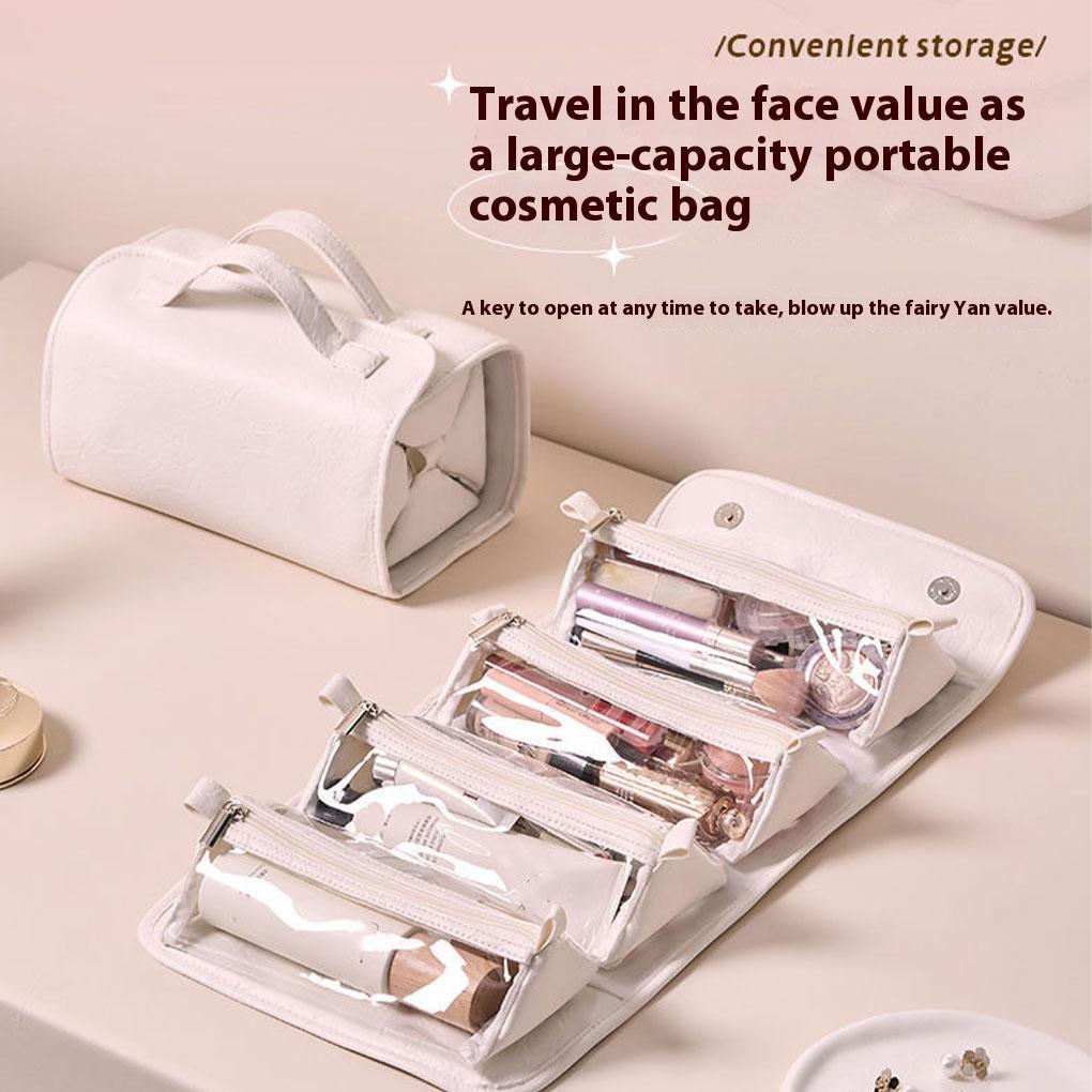 4 In 1 Travel Toiletry Bag 4 Detachable Compartments Hanging Makeup Bag PU Large Capacity Roll Up Cosmetic Bag for Travel молочный белый
4 In 1 Travel Toiletry Bag 4 Detachable Compartments Hanging Makeup Bag PU Large Capacity Roll Up Cosmetic Bag for Travel молочный белый