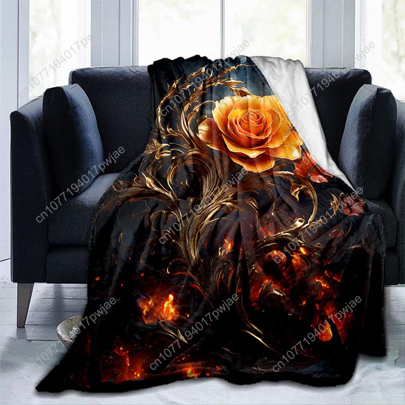 1pc Cozy Golden Leaf Rose Print Blanket - Lightweight Flannel Throw For Sofa, Bed, Travel, Camping, Living Room, Office, Couch, 75cmx90cm
1pc Cozy Golden Leaf Rose Print Blanket - Lightweight Flannel Throw For Sofa, Bed, Travel, Camping, Living Room, Office, Couch, 75cmx90cm